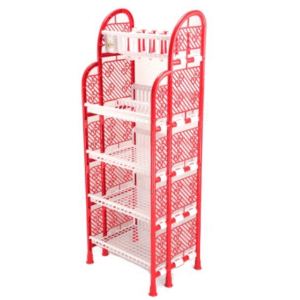 TEL 5 Step Queen Kitchen Rack – White & Red