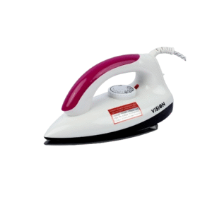 VISION 1000W Electric Iron Shock & Burn Proof – Model VIS-DEI-002 (Multi-Color)