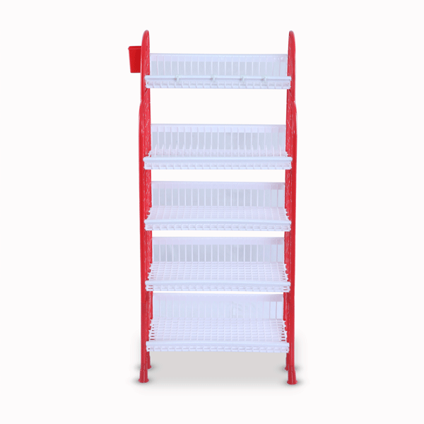 Premium Kitchen Rack 5 Step - Red & White