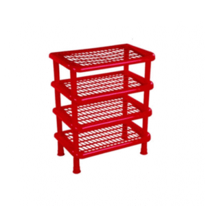 RFL Polypropylene 4 Step Shoe Rack – Red